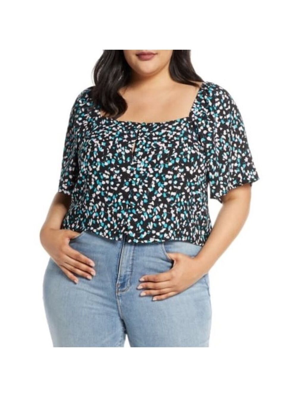 Plus Size Women's Leith Button Front Floral Print